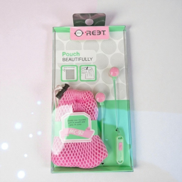 Навушники дротяні з мікрофоном МC-92 Рожеві, фото 1