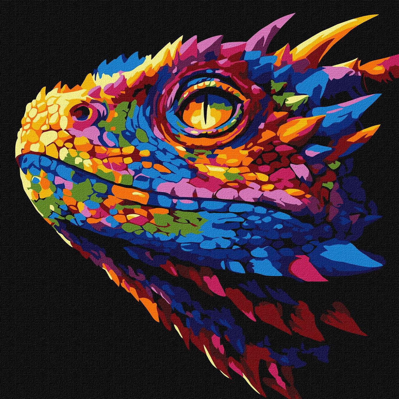 Картина за номерами Яскравий дракон 30*30 см Ідейка KHO 5178, фото 1