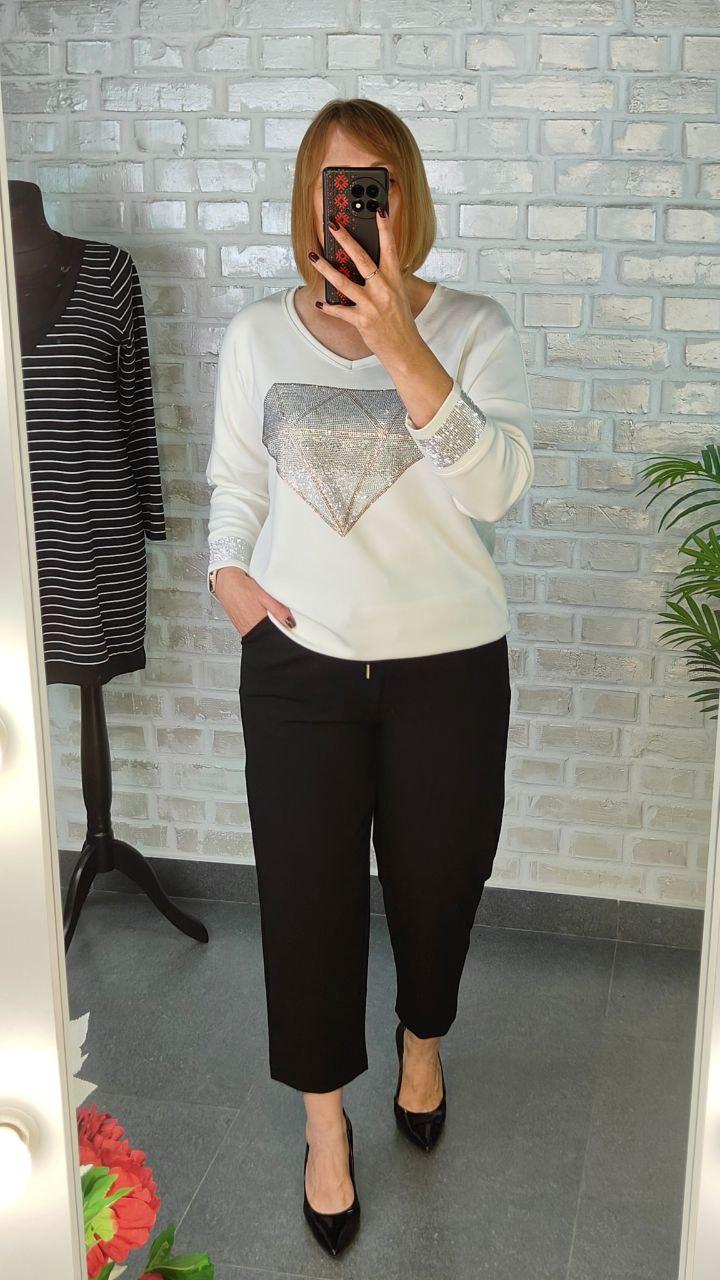 Жіночі укорочені штани з поясом-резинкою та зав'язкою | Осінь 2025 | Щільний Трикотаж | Норма і батал