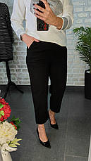 Жіночі укорочені штани з поясом-резинкою та зав'язкою | Осінь 2025 | Щільний Трикотаж | Норма і батал, фото 5