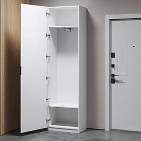 Сучасна шафа пенал ЛДСП з 2 закритими полицями та висувною штангою під вішалки Шафи для білизни 60 см