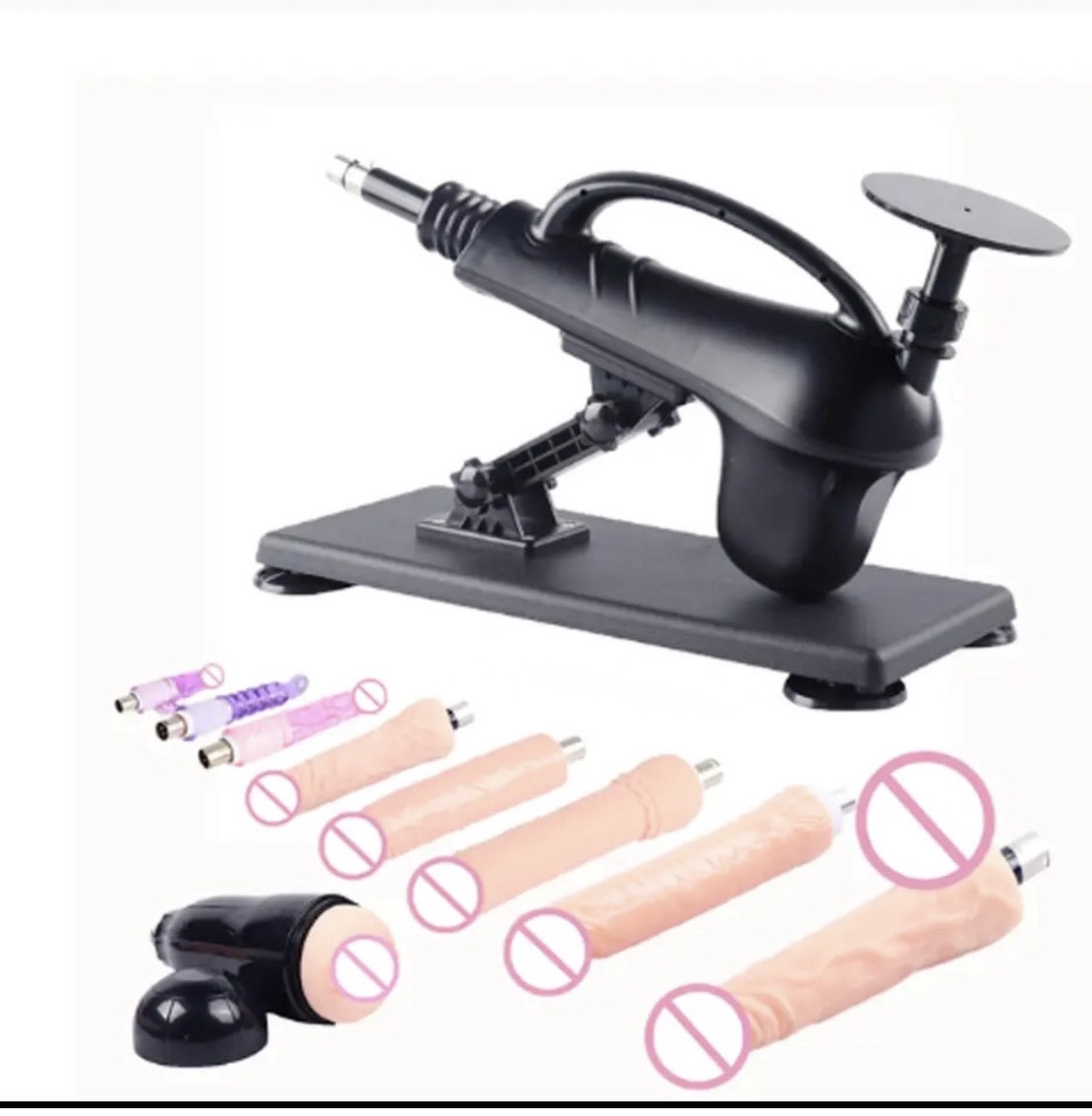 Секс машина 9 насадок з фалоімітаторами, вібраторами на пульті  Sex Machine, фото 1
