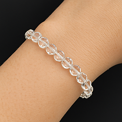 Гірський кришталь монетка гранована Ø6,6 браслет, 0425ТГ