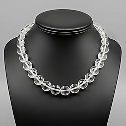 Гірський кришталь монетка гранована Ø6,6 намисто, 0696ОГ