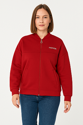 Толстовка жіноча  тепла червона (171020)