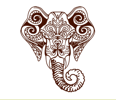 Інтер'єрна вінілова наклейка на шпалери Ганеша (індійські візерунки слон ПВХ наклейки) матова 840х970 мм - фото 2 - id-p194238527