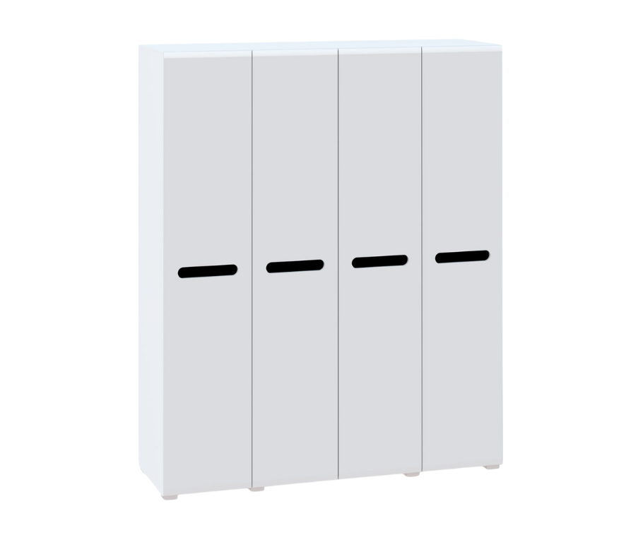 Шафа 4Д (180) без дзеркала Б'янко МДФ Білий глянець Світ Меблів, фото 1