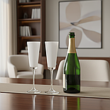 Набір білих келихів для шампанського Sakura 200 мл 2 шт, фото 4