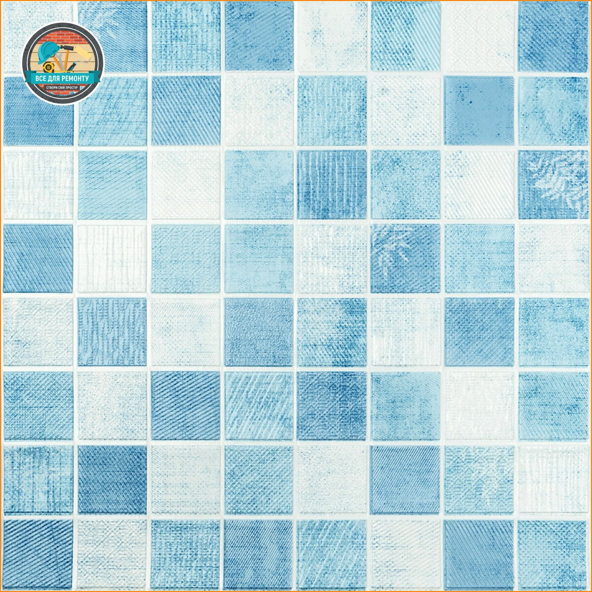 Панель стінова 3D 700х700х4мм Мозаїка блакитна SW-00002009, фото 1