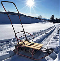 Санки на колесах (висувних) трансформер "Ельф" дитячі зі складаною знімною батьківською ручкою спинкою Україна