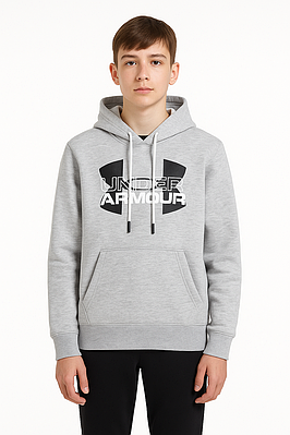 Худі дитяче для хлопчика Андер Армор сіре з капюшоном