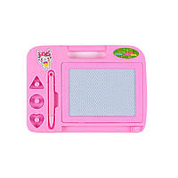 Магнитная доска для рисования MIC с ручкой и 3 печатями розовая (C36506)