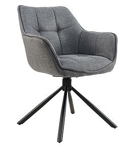 Стілець поворотний R-69 тканина сірий / ніжки чорні TM Vetro Mebel