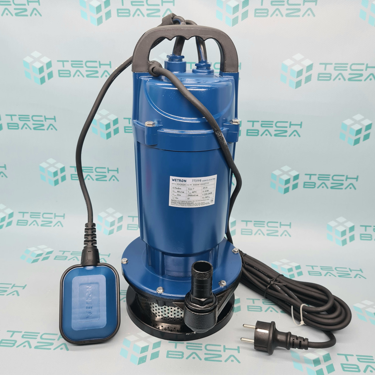 Насос дренажний 0.75 кВт Hmax 32м Qmax 80л/хв WETRON (773198)