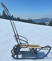 Санки на колесах (висувних) трансформер "Ельф" дитячі зі складаною знімною батьківською ручкою спинкою Україна