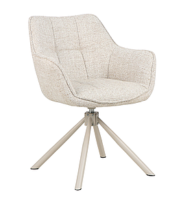 Стілець поворотний R-69 тканина френч ваніль / ніжки капучино TM Vetro Mebel