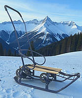 Санки на колесах (висувних) трансформер "Ельф" дитячі зі складаною знімною батьківською ручкою спинкою Україна