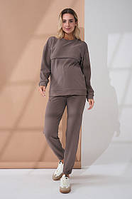 Костюм для вагітних та годуючих теплий домашній з термотрикотажу для майбутніх мам Litta S (44) Юла Мама грейдж