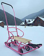 Санки на колесах (висувних) трансформер "Ельф" дитячі зі складаною знімною батьківською ручкою спинкою Україна
