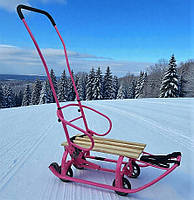 Санки на колесах (висувних) трансформер "Ельф" дитячі зі складаною знімною батьківською ручкою спинкою Україна