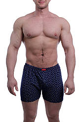 Чоловічі труси шорти облягаючі сімейні, бавовна Атлет МО 000088 сині (розміри 44-50)