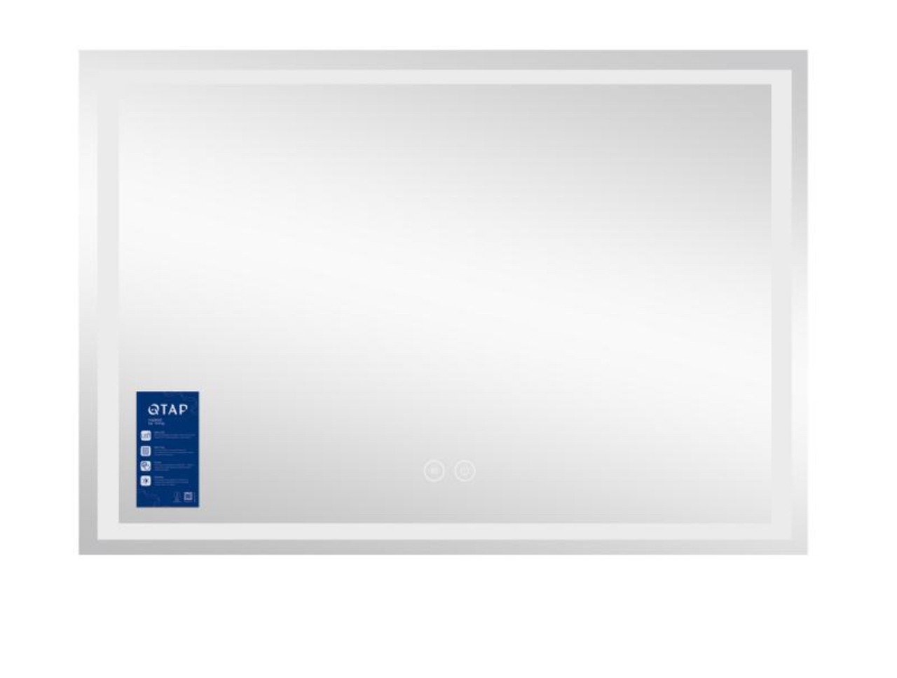 Дзеркало 120х80 з LED-підсвіткою Touch, антизапотіванням, з годинником, димером, рег. яскравості