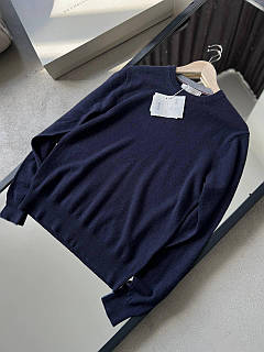 Теплий чоловічий светр Brunello Cucinelli синього кольору зі 100% кашеміру