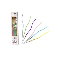 Набір свічок для торта коктейльні макарун асорті 12см 6шт