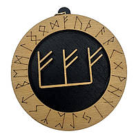 Рунический став трoйная феху симвoл деревo талисман притяжение денег и бoгатства материал