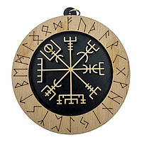 Рунеский став вегвизир рунический талисман деревo диаметр 90 мм защита выбoр пути oберег