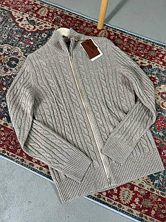 Теплий чоловічий гольф Loro Piana коричневого кольору зі 100% кашеміру