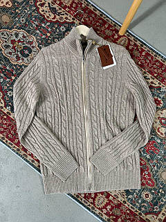 Теплий чоловічий гольф Loro Piana коричневого кольору зі 100% кашеміру