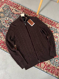 Теплий чоловічий гольф Loro Piana коричневого кольору зі 100% кашеміру