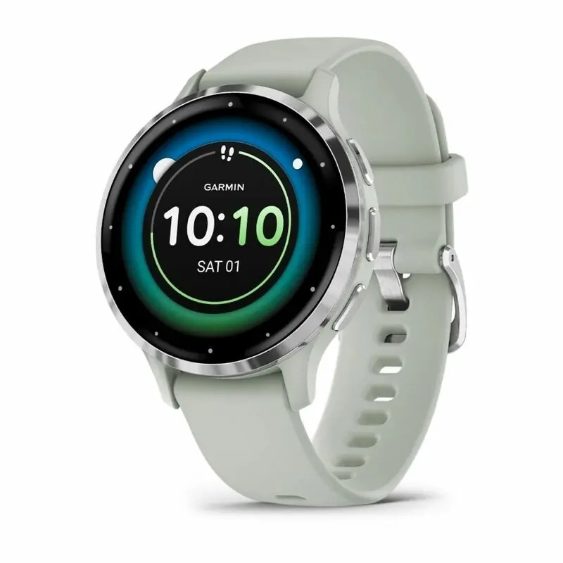 Смарт-годинник Garmin Venu 3S Silver S. Steel Bezel w. Sage Gray Case and S. Band (010-02785-01/51), фото 1