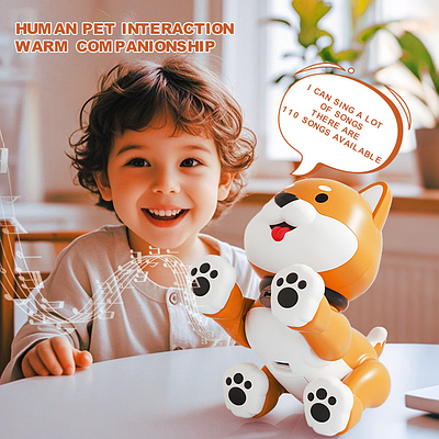 Програмований робот-собачка дитяча іграшка інтерактивне цуценя на радіокеруванні звук світло трюки сенсорний