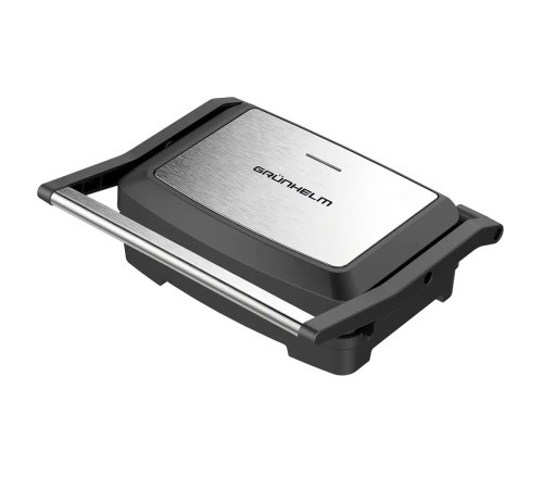 Гриль контактний GRUNHELM G753 750 Вт рифлена робоча поверхня антипригарна 230х150 мм 200 °C механічний, фото 1