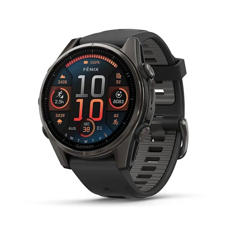 Смарт-годинник Garmin Fenix 8 43mm Amoled Sapphire Carbon Gray DLC Tit. w. Black/Pebble Gray S. Band (010-02903-20/21/28), фото 1