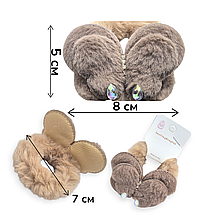 Дитяча хутряна гумка для волосся Метелик коричневий колір