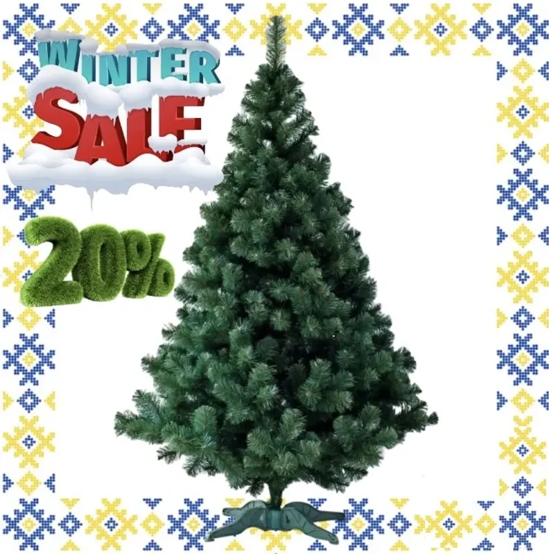 Штучна ялинка 1.5 метра Казка/Карпатська. Новорічна ялинка, штучна ялина. Штучна ялинка сосна (ПВХ), фото 1