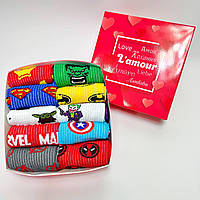 Набор мужских высоких носков с рисунком 10 пар 41-45 р демисезонные качественные в подарочной коробке