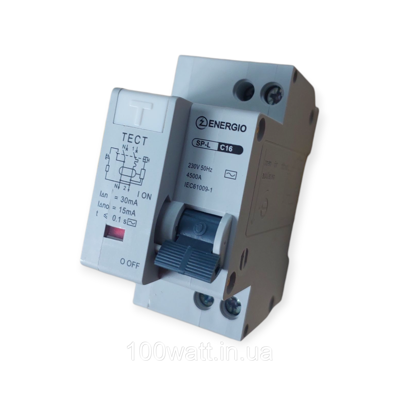Диференціальний автоматичний вимикач ДИФ 16А ENERGIO SP-L 1P+N C 16А 4.5кА  70203, фото 1