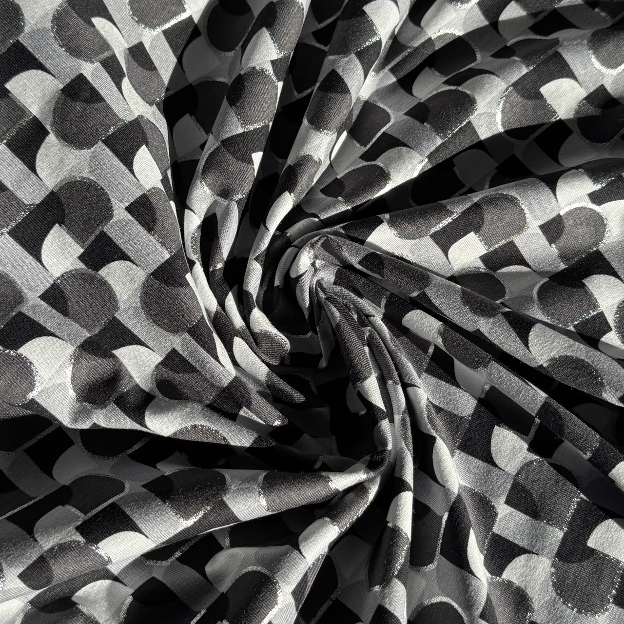 Стрейч кулір, сіро-чорний з сріблом, фото 1