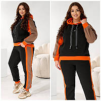 Жіночий спортивний костюм тринитка на флісі великих розмірів