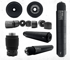 Глушник MODUL 9 для пістолетів з бустером 9×19 мм, різьбова вставка 13.5×1L, Колір: Black