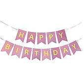 З днем народження гірлянда фіолетова блискуча GALAXY WKS_20169_JASNY FIOLET BROKAT