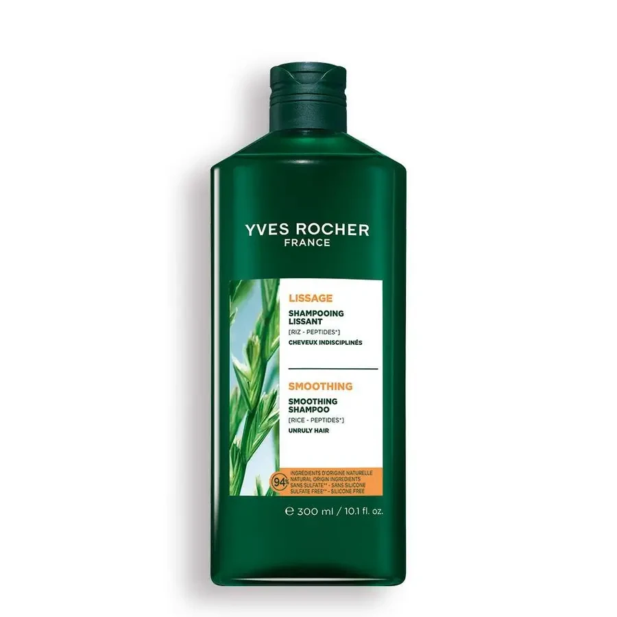 Шампунь для гладкості волосся з пептидами рису Розгладжене та слухняне волосся Yves Rocher 300 мл, фото 1
