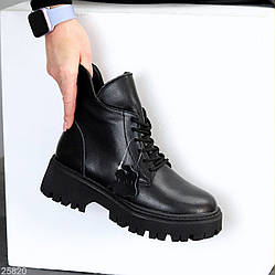 Універсальні чорні шкіряні зимові черевики берці доступна ціна