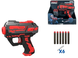 Пістолет 13см,кулі присоски 6шт,в кор-ці,20х18х5,5см №FJ8897(96)