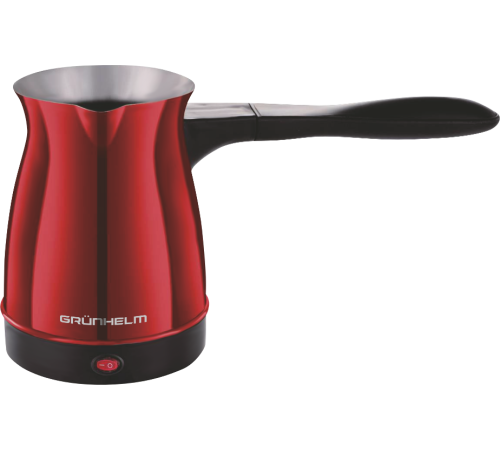 Електротурка 0.5 л GMT-2105SR Grunhelm 600 Вт із нержавіючої сталі з кнопковим управлінням червона, фото 1