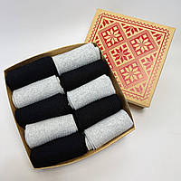 Подарунковий набір чоловічих шкарпеток 10 пар 41-45 р в рубчик високі демісезонні в коробці